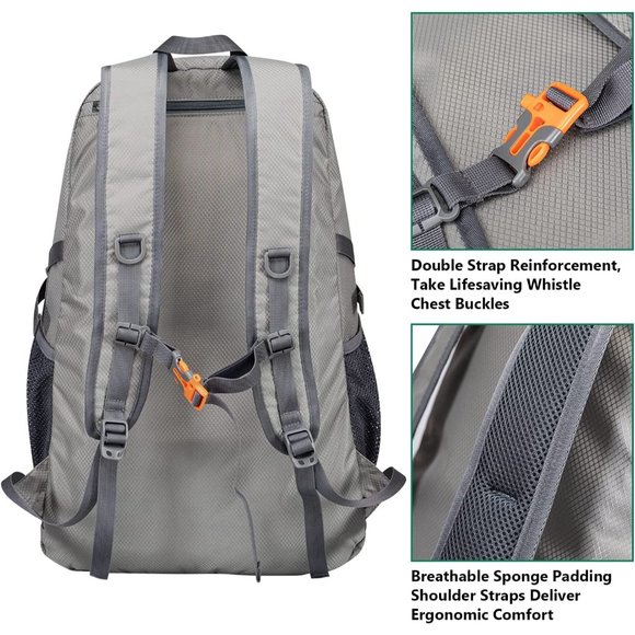 TOMULE Camping Hiking Daypacks, 40L Lightweight Packable Hiking Bacpack - Picture 4 of 9